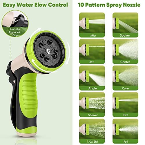 Unywarse Garden Hose 175ft, Stainless Steel Heavy Duty Water Hose with 10 Function Nozzle Flexible, Lightweight, No-Kink, Pet Proof, Puncture Proof Metal Hose for Yard, Outdoor - Thumbnail 6