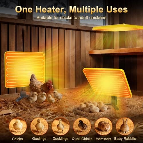 Brooder Plate for Chicks, 50–158℉ Chick Heat Plate with Smart Thermostat, UL Certified Radiant Heating Panel Brooder Heater, 180° Adjustable Angle & Hanging Design for Poultry Brooding & Chicken Coop - Thumbnail 6