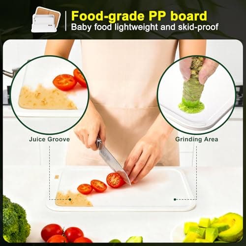 Cutting Boards for Kitchen, cutting board set, 3Pcs Plastic bamboo stainless cutting board, Dishwasher Safe Cutting Boards with Juice Grooves for Meat, Veggies, Fruits, Easy Grip Handle, Non-Slip - Thumbnail 5