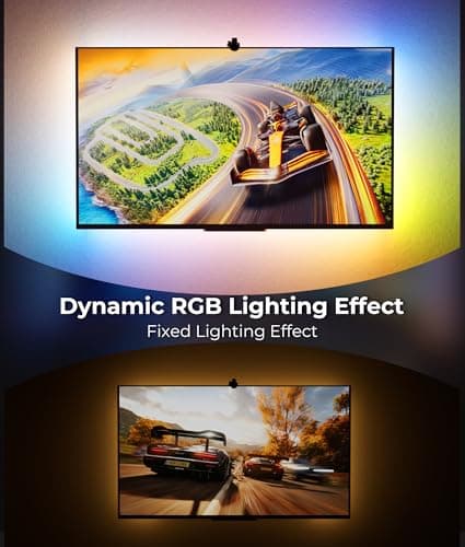 DeckTok TV Backlight LED 15ft - TV Backlight Sync to Screen PC Monitor for 55-75 Inch RGB LED Strip Lights Cuttable with Sensor Smart App Control Game & Music Sync Color Changing Light for Home Decor - Thumbnail 6