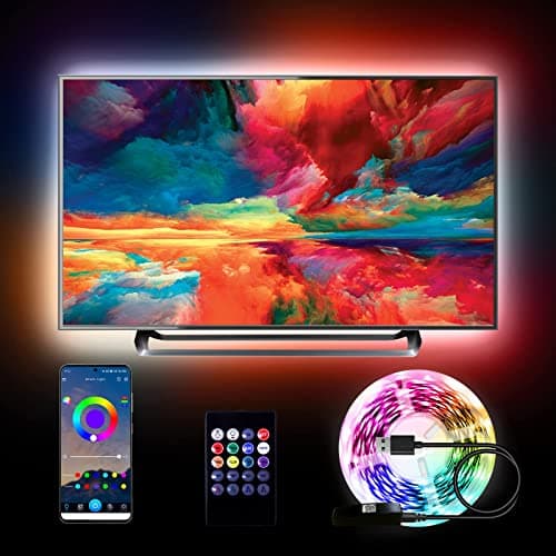 dalattin 15ft Led Lights for TV 50-65 Inch, USB RGB LED Strip Lights TV Backlight with Remote Built-in MIC Music Sync,Led Lights for Bedroom Bluetooth APP Control,HDTV Lighting - Image 1