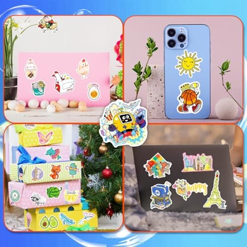 BJMOWIN 400PCS Water Bottle Sticker Pack, Funny Vinyl Stickers for Teens, Bulk Waterproof Decals for Laptop Skateboards Notebooks Adults Students Party Favors School Rewards Room Decor - Thumbnail 4