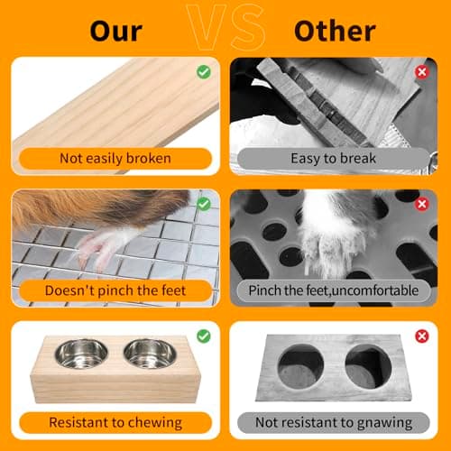BESNEW 3 in 1 Rabbit Hay Feeder with Litter Box,Upgraded Wooden Hay Feeder Set for Guinea Pig Chinchilla Bunny Other Small Animals,Quick Cleaning & Large Capacity & Preventing Waste - Thumbnail 4