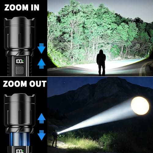 KNIBO Rechargeable Flashlight 99000 High Lumens, LED Super Bright Flash Light, Tactical Flashlights with LCD Power Display, 6 Modes, Waterproof, Brightest Flashlight for Emergencies Camping - Thumbnail 3