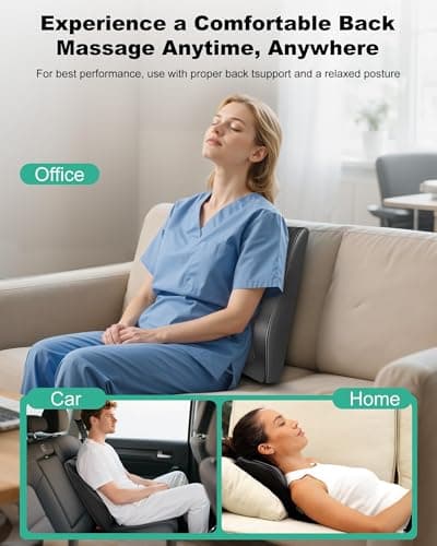 Snailax Cordless Shiatsu Neck Massager with Heat & Vibration, Back Neck Shoulder Massager for Pain Relief Deep Tissue, 4D Kneading Back Massage Pillow, Rechargeable Portable Massage - Thumbnail 5