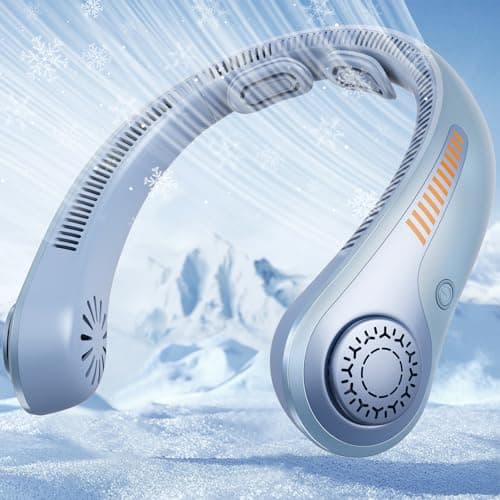 Portable Neck Fan Rechargeable, 5 Speeds, Lightweight, Long Lasting, Battery Operated All-Around Cooling Quiet Personal Fans for Travel, Camping, Birthday Valentines Day Gifts for Women Men Mom Dad - Image 1