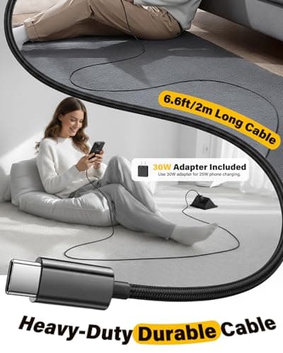 2Pack Magnetic Wireless iPhone Charger Fast Phone Charger with Stand, 6FT 25W Fast Phone Charging Pad Wireless Magnetic Charge for iPhone 17/17Air/16 Pro Max/16 Plus/15 Pro Max/AirPods3/2/Pro Black - Thumbnail 2
