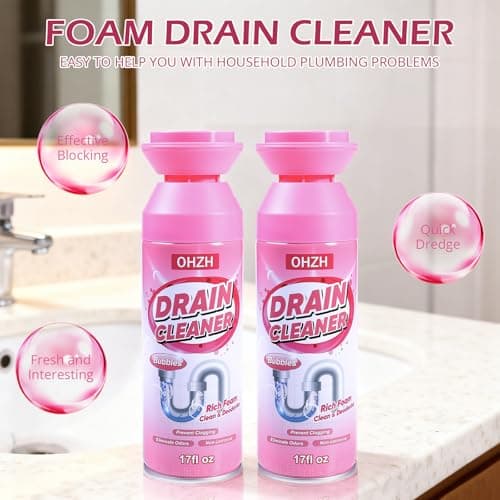 Foaming Drain Cleaner,Drain Clog Remover –Sink Cleaner and Deodorizer,Foaming Cleaners for Kitchen, Sinks, Shower Drains,Tub (1pc) - Thumbnail 4