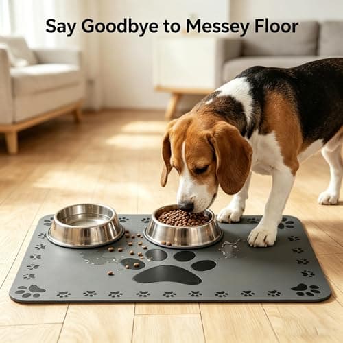 Dog Food Mat Absorbent Cat Mat for Food Water 24"x 16" - Thumbnail 2