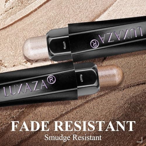 LUXAZA PRO Brown Eyeshadow Stick Makeup Set 10PCS, Neutral Shimmer And Matte Cream Eye Shadow Palette, Metallic Bronze Smoky Eyeliner Brightener Crayon Pencil Kit, Ideal Gift for Women -Love's Gifts - Thumbnail 5