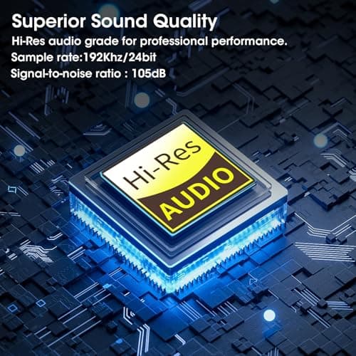 COOLSELL 192kHz/24bit Audio Interface, Portable USB & iPhone Guitar Interface with Dual Gain Dial for Recording and Streaming, Stereo Interface Compatible with Phone, Tablet, Mac, PC (Upgrade Version) - Thumbnail 2
