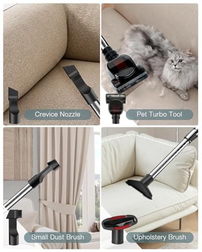 Zefiro Canister Vacuum Cleaner, Bagless Canister Vacuum for Home, Powerful Suction, Auto Cord Rewind, HEPA Filter, Corded Vacuum for Hard Floors, Carpet, Apartment/Rental Friendly(Purple&Gray) - Thumbnail 6