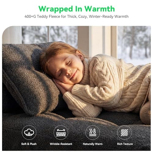 MONVANE Oversized Folding Sofa Bed, Fold Out Chair Bed with Pillow, Convertible Sleeper Chair for Living Room, Guest Room & Bedroom, 400+g Comfy Teddy Velvet Couch Bed for Adults & Kids, Dark Grey - Thumbnail 5