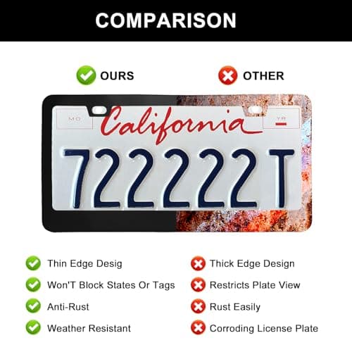 License Plate Frames for BMW All Models - Premium Aluminum Alloy License Plate Cover with 3-Color Stripe | Legal Car Accessories for BMW All Models (1Pack) - Thumbnail 5