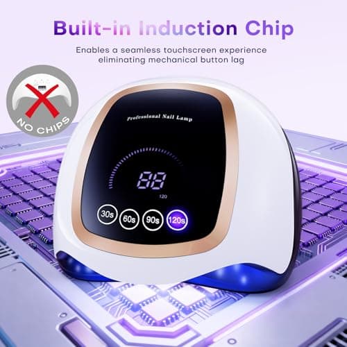 UV LED Nail Lamp, Gugusure Upgrade 180W Nail Dryer for Gel Polish with LCD Display, Auto Sensor and 4 Timer Settings, Professional Curing Lamp Light with 42 Beads for Salon and Home - Thumbnail 5