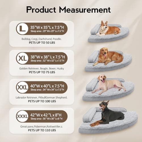 MEKIY Orthopedic Dog Bed for Extra Large Dogs - XXL Egg-Crate Memory Foam Dog Beds with Removable Washable Cover, Waterproof Pet Beds with Non-Slip Bottom, Grey - Thumbnail 6