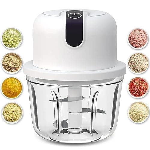 350ML Electric Garlic Chopper, Portable Veggie Chopper,Garlic Grinder Masher Onion Chopper, Blender to Vegetable, Cordless Food Processor for Ginger, Chili, Fruit, Meat, Spices, Beans, etc - Image 1