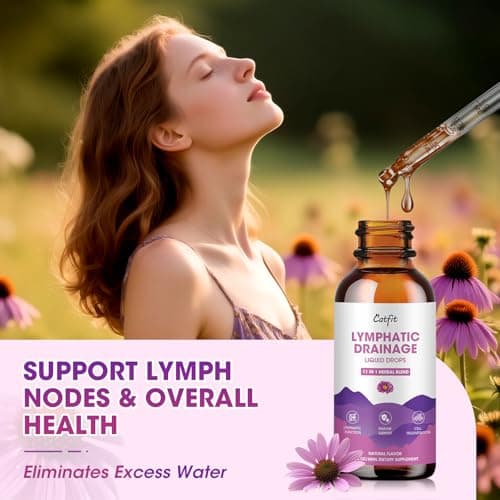 Lymphatic Drainage Drops Supplements for Immune, Lymph System Support, Cleanse & Detox, Liver Health with Echinacea,Elderberry,Cleavers Herb,Burdock, Calendula, Vegan, Non-GMO,Natural Flavor, 2 Fl Oz - Thumbnail 4