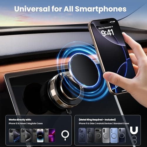 TECKNET Car Phone Holder,Vacuum Magnetic 360°Adjustable MagSafe Car Mount - Thumbnail 6