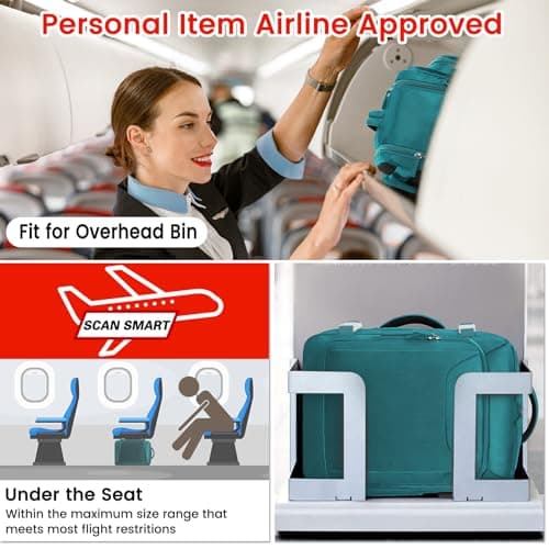 Carry on Backpack, Flight Approved Extra Large Travel Backpack with USB Charge Port, TSA 15.6 Inch Anti-Theft Laptop Backpack Lightweight Daypack Business College Weekender Overnight Bag, dark green - Thumbnail 3