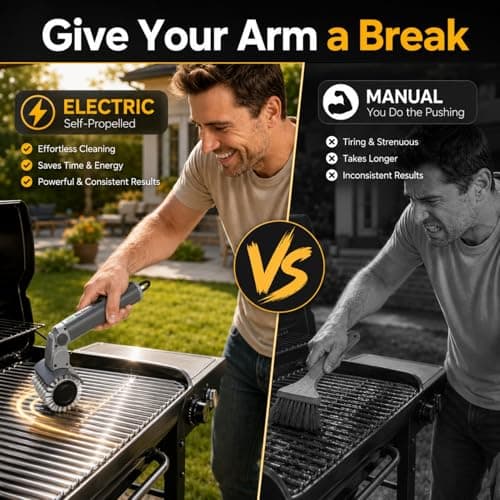 Upgraded Cordless Electric Grill Brush, Electric Grill Cleaner for Outdoor Grill & Electric BBQ Grill Brush with Powerful Motor, Rechargeable, Adjustable Angle – Perfect for Removing Burnt-On Grease - Thumbnail 4