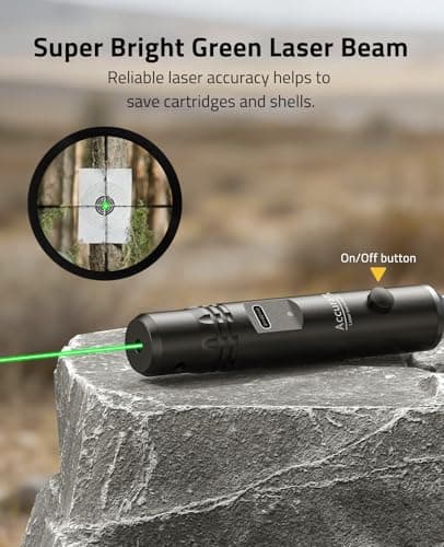 CVLIFE Rechargeable Green Bore Sight Laser Kit with 64 Adapters, Professional Bore Sighter for 0.17 to 12GA Calibers, Multi-Caliber Laser Bore Sight with Button Switch for Hunting - Thumbnail 2