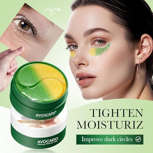 InfiniteRelax Avocado Under Eye Patches - 60 Pcs Eye Mask Anti-Aging Collagen Hyaluronic Acid Moisturizing Under Eye Mask for Removing Dark Circles - Thumbnail 2