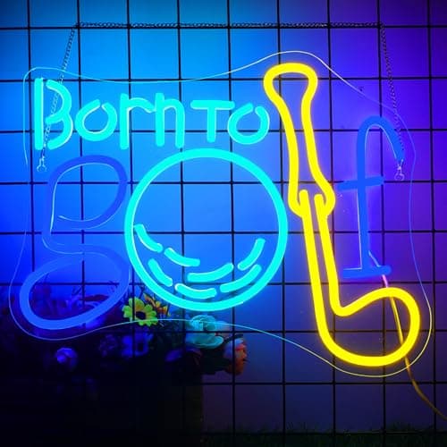 NOSUN Born to Golf Neon Sign Golf Neon Signs for Wall Decor LED Sign Colorful Neon Light Sign Neon Lights with Dimmable Encourage Light for Bedroom Bar Club Apartment Home Party Decor - Image 1