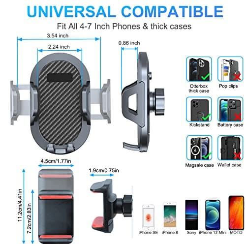 DIAMOOKY Phone Mount for 2018-2023 Jeep Wrangler JL JLU and 2020 2021 2022 2023 Gladiator JT Dash Multi-Mount Phone Holder w/Storage Tray Accessories, Not for Wrangler 4xe - Thumbnail 5