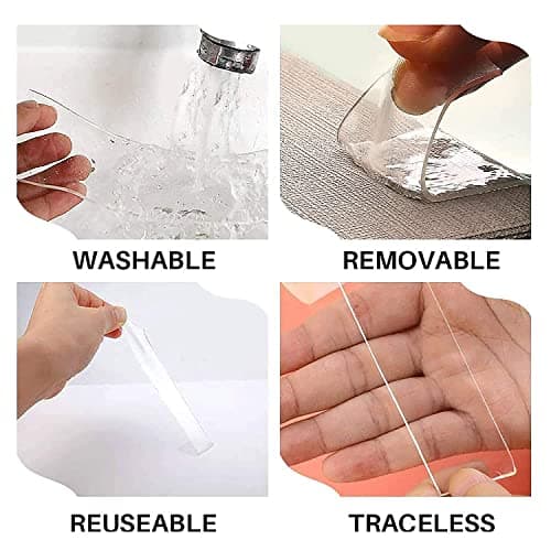 Realth 2 in x 16.5 ft Double Sided Nano Tape Heavy Duty, Clear Mounting Adhesive for Concrete Walls & Textured Walls – Strong Hold, Removable, Washable, No Residue for Posters, Photos, Store Displays - Thumbnail 2