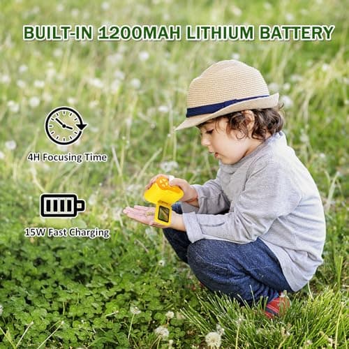 Barchrons 1000X Microscope for Kids 8-12, 4K HD Screen with 6 LED Lights, Portable Microscope for Outdoor STEM Learning, Rechargeable Science Kit, Birthday Easter Gifts for Kids - Thumbnail 6