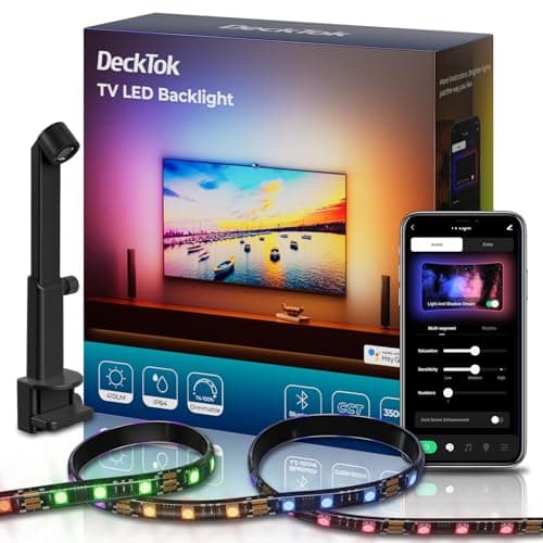 DeckTok TV LED Backlight 20ft - LED Lights for TV for 55-85'' RGB Strip Lights Cuttable with Smart App Control Game & Music Sync Color Changing Light for Home Decor - Image 1
