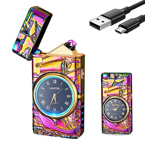 GADATOP Sail Lighter - Plasma & Arc Electric Lighter, Windproof & Fashionable, USB Rechargeable, Multi-Sail Design with Real Watch Dial LED Lighting - Image 1