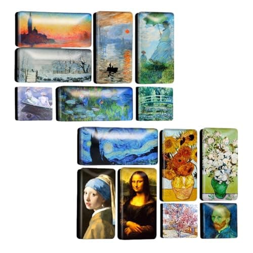 Claud Monet Art Magnets for Fridge, Artistic Decor for Refrigerator Whiteboard Office Kitchen Locker, Decorative Gift for Artwork Lovers (14, Small) - Image 1