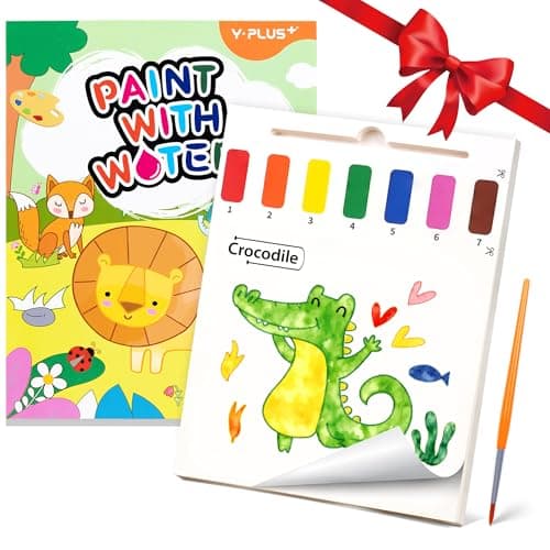 YPLUS Paint with Water Books for Toddlers, Art Craft Toys Watercolor Painting Pape, Gift for Kids Ages 1-3, 2-4, 4-6, Drawing with Brush - Animals - Image 1