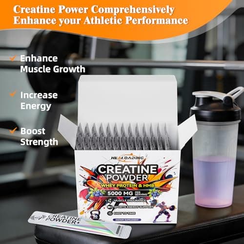 HEALOADING Creatine Monohydrate Powder with Whey Protein: Creatine HMB Micronized Powder for Men & Women, Fast Absorption for Athletic Performance & Muscle Support - 30 Packets - Thumbnail 3