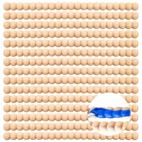 COMTAR Half Bead Wood Decorative Trim Molding 15pcs- 17 Inch Unfinished 3D Decorative DIY Drawer Front Cabinet Trim for Home, Wall, Shelf, Window, Door Decor (24mm) - Image 1