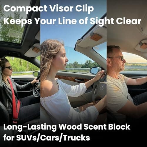 POMOA Alder Wood Car Freshener 3-Pack, Sun Visor Clips Included - Thumbnail 5