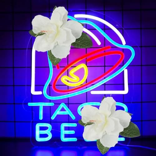 Pugna Tacos Neon Signs for Wall Decor Taco Team Neon Lights for Bedroom Led Signs Suitable for Dormitory Man Cave Christmas Gift - Image 1