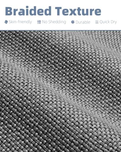 PADOOR Non-Slip Bath-Mats for Bathroom, Rubber-Backing Braided Absorbent Bathroom Mat Machine Washable Thin Bathroom Rugs Fit Under Door Quick Dry Bath Rugs for Floor, 20''x32'' Grey - Thumbnail 2