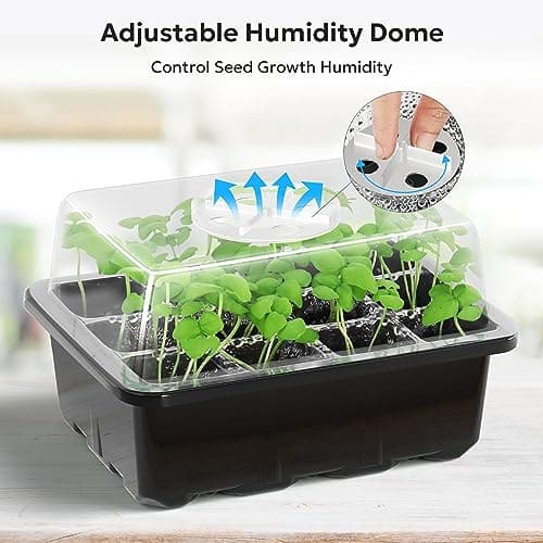 MIXC 10 Packs Seed Starter Tray Seed Starter Kit with Humidity Dome (120 Cells Total Tray) Seed Starting Trays Plant Starter Kit and Base Mini Greenhouse Germination Kit for Seeds Growing Starting - Thumbnail 3