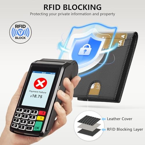 Auskang Smart Wallet For Men with Tracker, Best Gift for Men Wallet, Works with Apple Find My, RFID Blocking, Credit Card Holder, Not For Android, Black (Small Grid Pattern) - Thumbnail 5