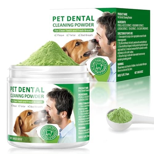 Dog Dental Powder,Dog Teeth Cleaning Powder,Dog Dental Cat Dental Care,Cat and Dog Teeth Cleaning,Canine Plaque Remover Helps Reduce Bad Breath,Improve Pet's Oral Cavity and Freshen Breath（80G） - Image 1