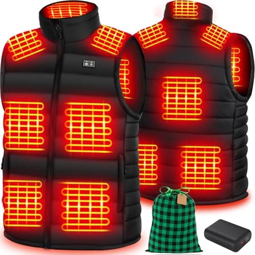 yeyeeyyee Heated Vest for Men with Battery Pack Included, Exclusive 10 Heating Zones Heated Vest, Lightweight Rechargeable, Perfect for Outdoor Activities Black L - Image 1