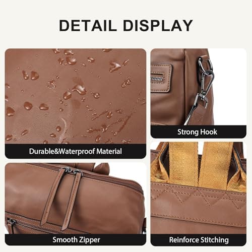 Telena Backpack Purse for Women Ladies Shoulder Fashion Bags Travel Purse Brown - Thumbnail 5