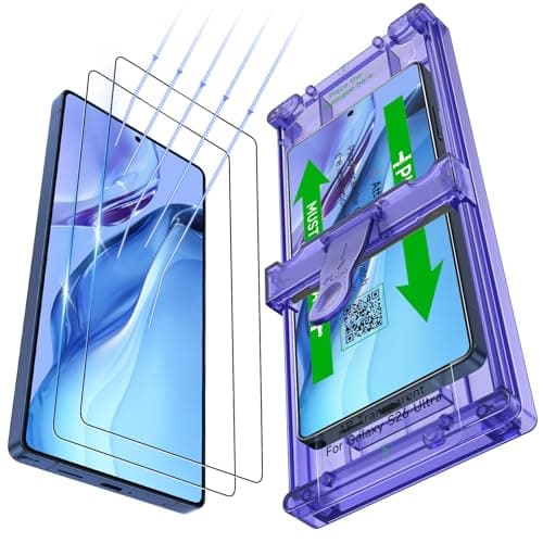 YWXTW Anti Reflective Screen Protector for Samsung Galaxy S26 Ultra, [Bubble Free] Anti Glare & EZ Unlock Tempered Glass S26 Ultra Accessories, Case Friendly, 2 Pack - Image 1