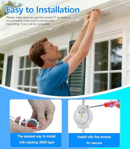 100FT Permanent Outdoor Lights for House, 2025 RGB LED Waterproof Christmas Lights Outdoor with Smart APP Remote Control, Outside Eaves Lighting House Decor for Holiday, Halloween, Roof, Party, Daily - Thumbnail 6