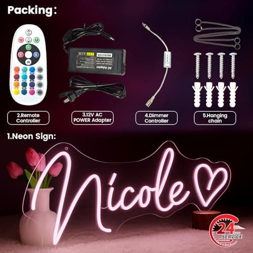 Custom Neon Signs, Customizable Led Neon Sign for Wall Decor, Gifts Ideas for Teen Girls Boys Trendy Stuff, Personalized Neon Name Light Sign for Kids, Birthday Gifts - Thumbnail 5