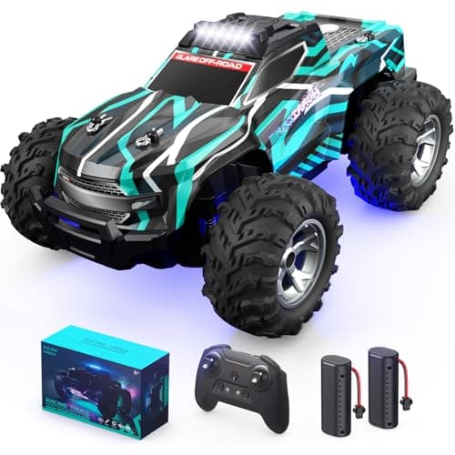 Resosese Remote Control Car for Boys, 1:16 Scale All Terrain RC Cars,High Speed 25Km/h Fast Car with Colorful Led Light and Spray RC Truck,Toy Car Gift for 6 7 8 9-14 Year Old Boys - Image 1