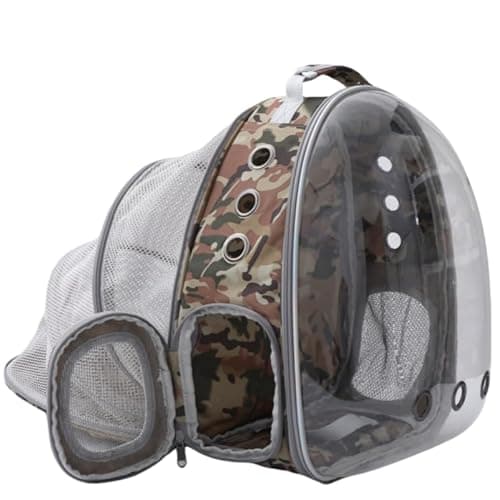 Cat Backpack Carrier Back Expandable Bubble Pet Carrier Backpack for Large Cat, Kitten and Dog, Designed for Hiking, Travelling and Outdoor Use (Back Expandable-Camo) - Image 1